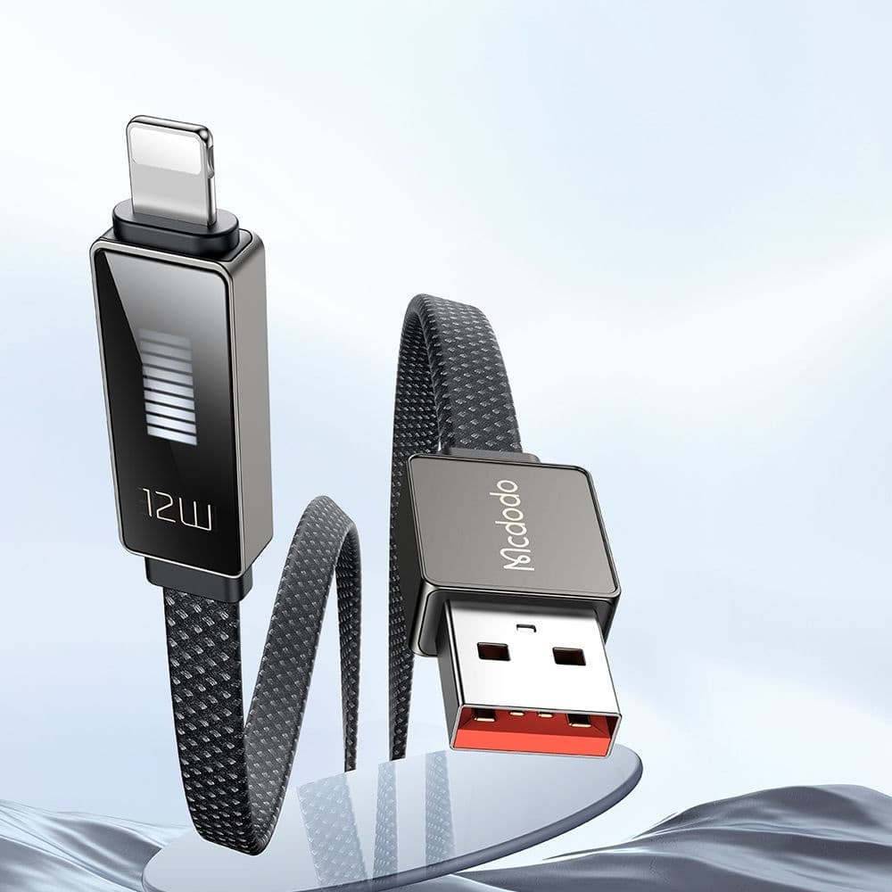 Mcdodo – datový kabel Rythm Series (CA-4970) – USB-A na Lightning, 3A, LED displej, 1,2m – černý - náhled 3