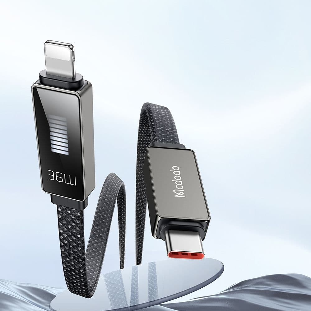 Mcdodo – datový kabel řady Rythm (CA-4960) – Type-C na Lightning, 36W, LED displej, rychlé nabíjení, 1,2m – černý - náhled 3