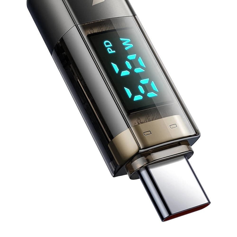Mcdodo – datový kabel (CA-3630) – USB-C na USB-A, 6A s digitálním displejem, automatické vypnutí, transparentní design, 1,2 m – černý - náhled 3