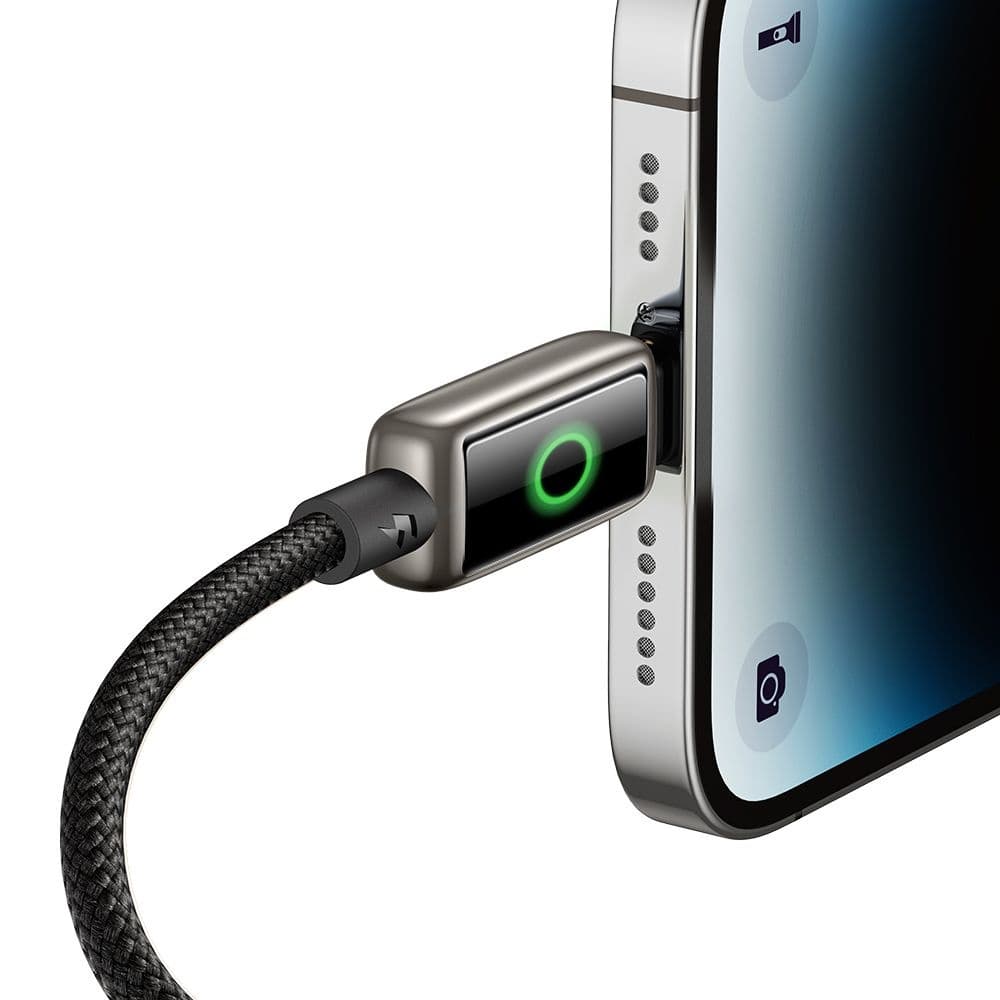 Mcdodo – datový kabel (CA-6590) – s LED displejem s dýchacím světlem, USB-A na Lightning, automatické vypnutí, 3A, 1,2m – černý - náhled 3