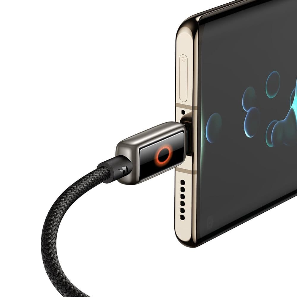 Mcdodo – datový kabel (CA-6650) – s dýchacím světlem LED displej, USB-C na USB-A, automatické vypnutí, 6A, 1,2m – černý - náhled 3