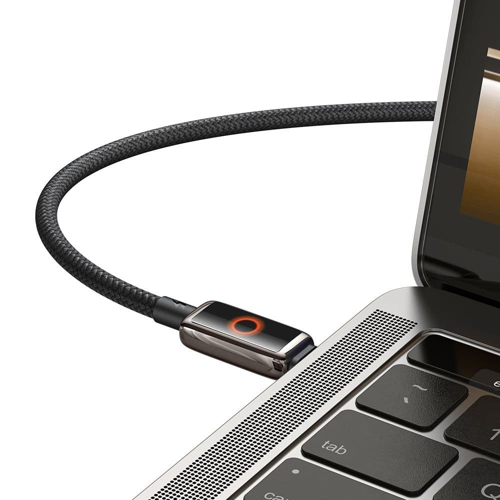 Mcdodo – datový kabel (CA-6680) – s dýchajícím světelným LED displejem, USB-C na USB-C, automatické vypnutí, 100W, 1,2m – černý - náhled 3