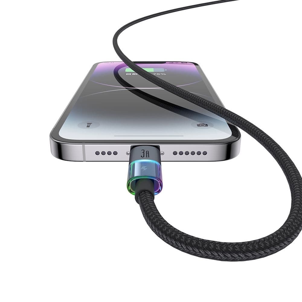 Mcdodo – datový kabel (CA-8170) – s barevnými světly, USB-A na Lightning, 3A, 1,2m – černý - náhled 3