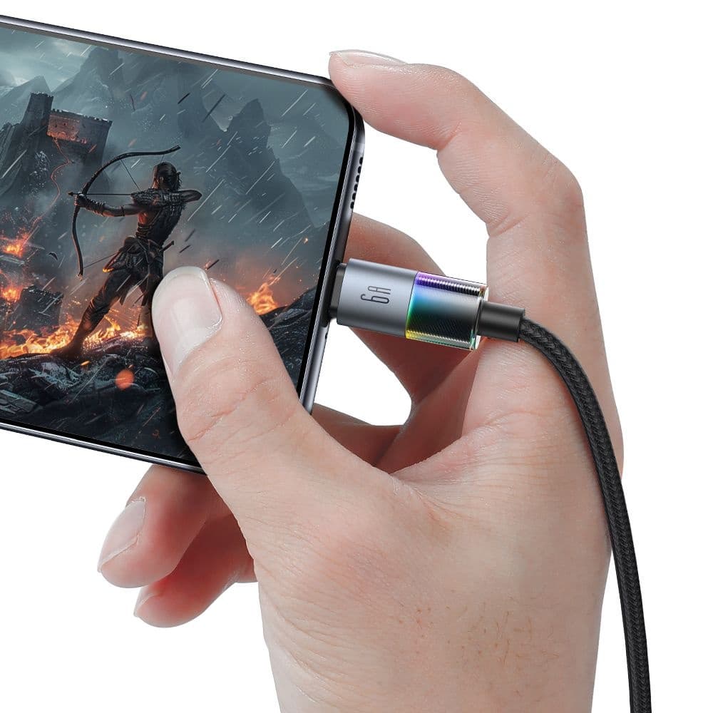 Mcdodo – datový kabel (CA-8180) – se 7 barevnými světly, USB-A na USB-C, 6A, 1,2m – černý - náhled 3
