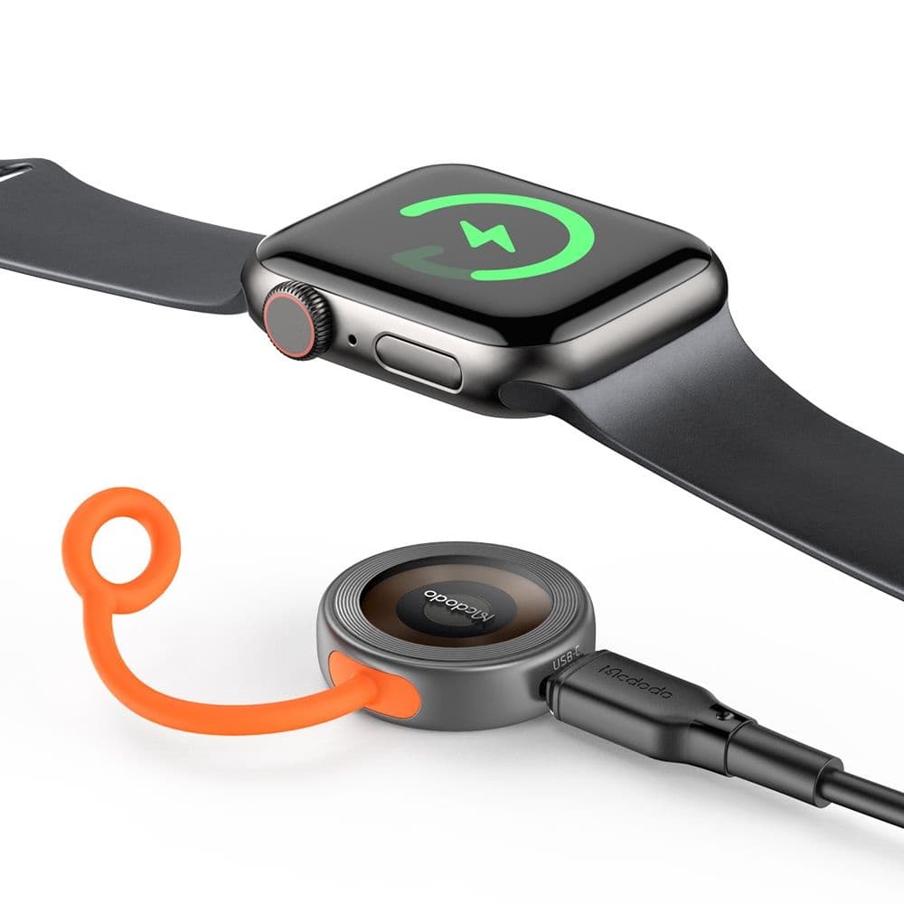 Mcdodo – bezdrátová nabíječka (CH-6840) – pro Apple Watch, duální vstup, 2,5W, silikonové poutko proti ztrátě – černá - náhled 3