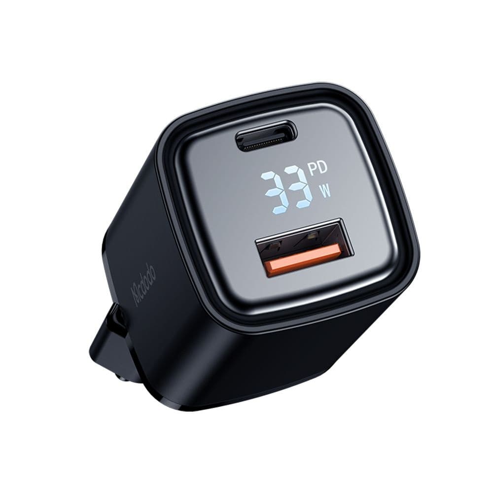 Mcdodo - nástěnná nabíječka Graphite Series (CH-1701) - USB-A, USB-C, 33W, rychlonabíječka, digitální displej - černá - náhled 3