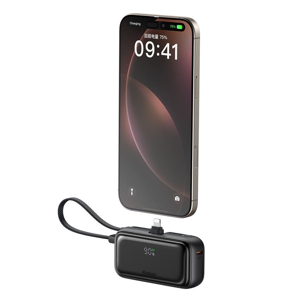 Mcdodo Power Bank FreeKit Series MC-7800 s kabelem Lightning 5000mAh 22.5W černá - náhled 3