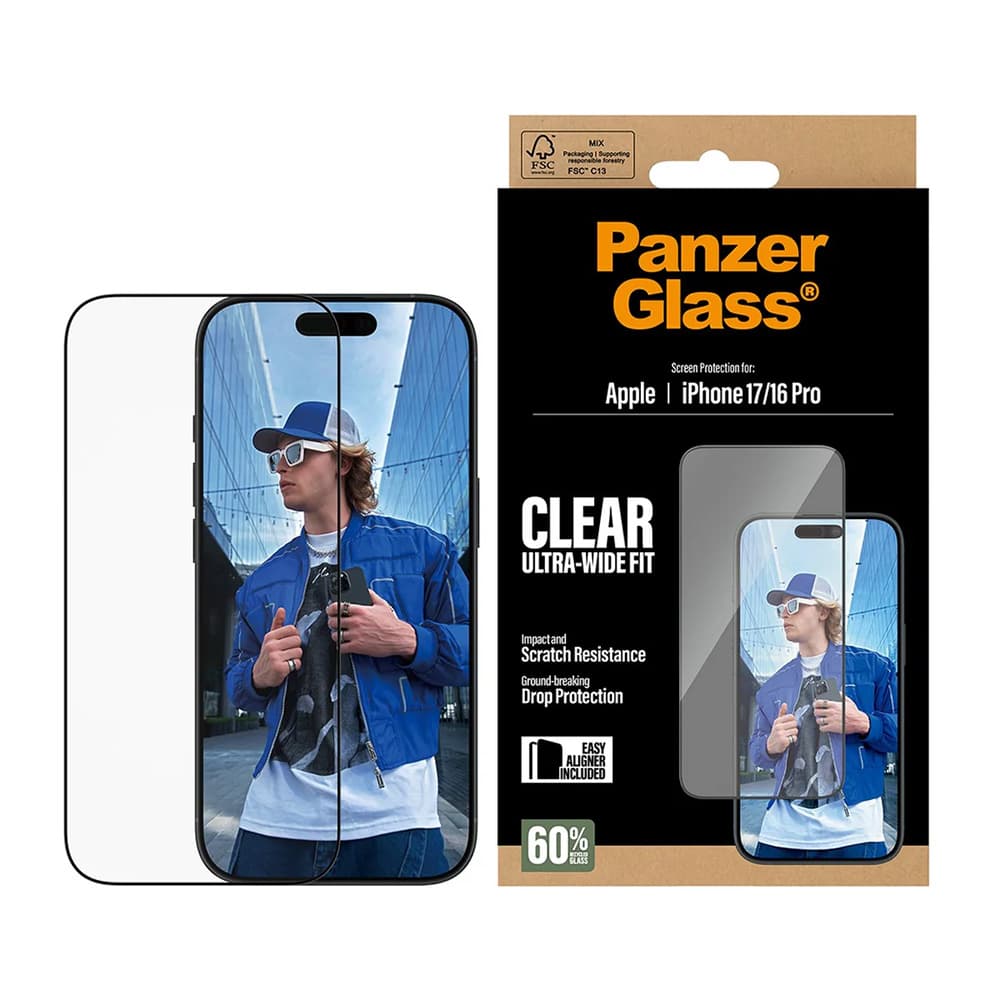 PanzerGlass Ultra-Wide Fit ochranné sklo s EasyAlignerem iPhone 17 iPhone 16 Pro černé - náhled 3
