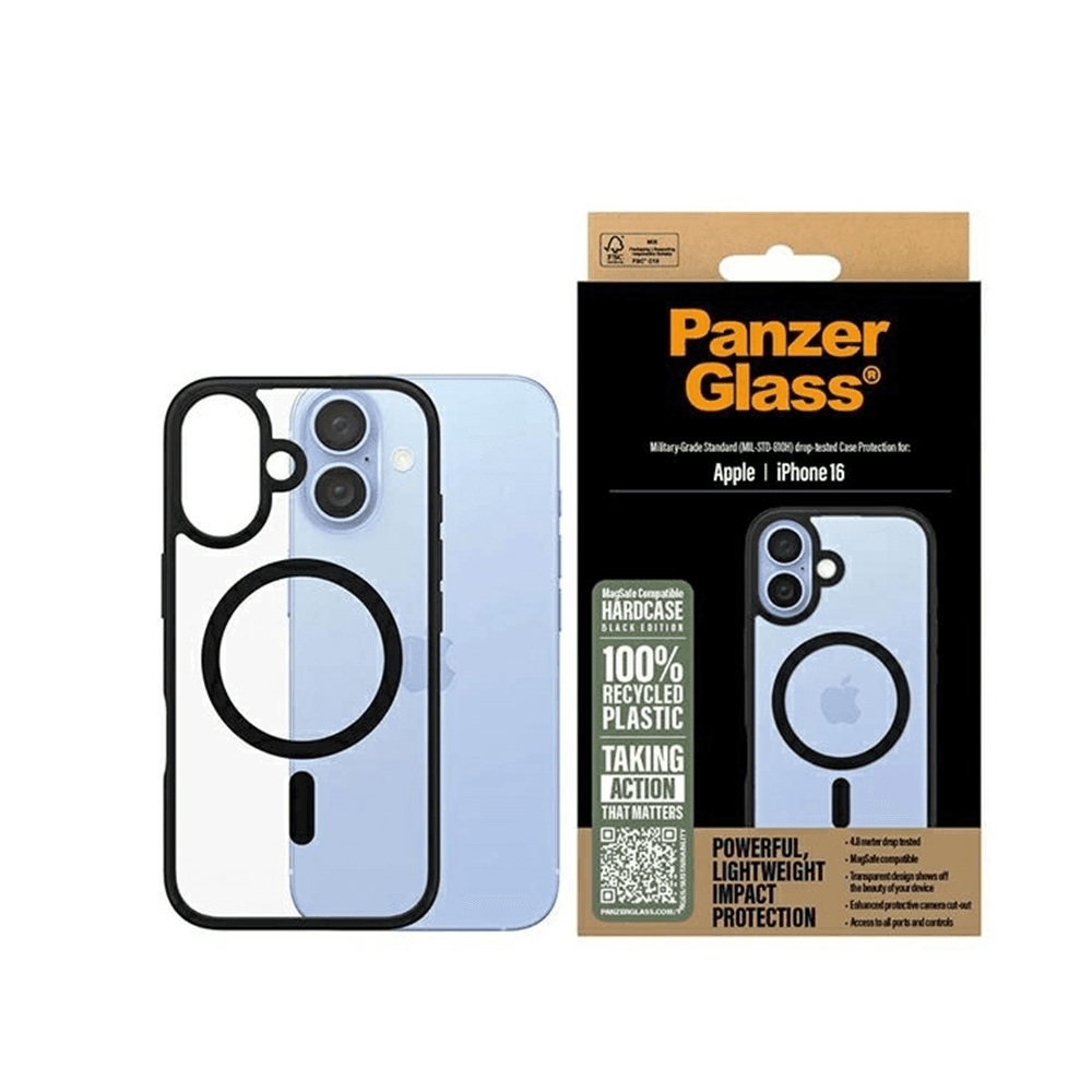 PanzerGlass® HardCase Black MagSafe &amp; Frame Series iPhone 16 průhledný - náhled 3