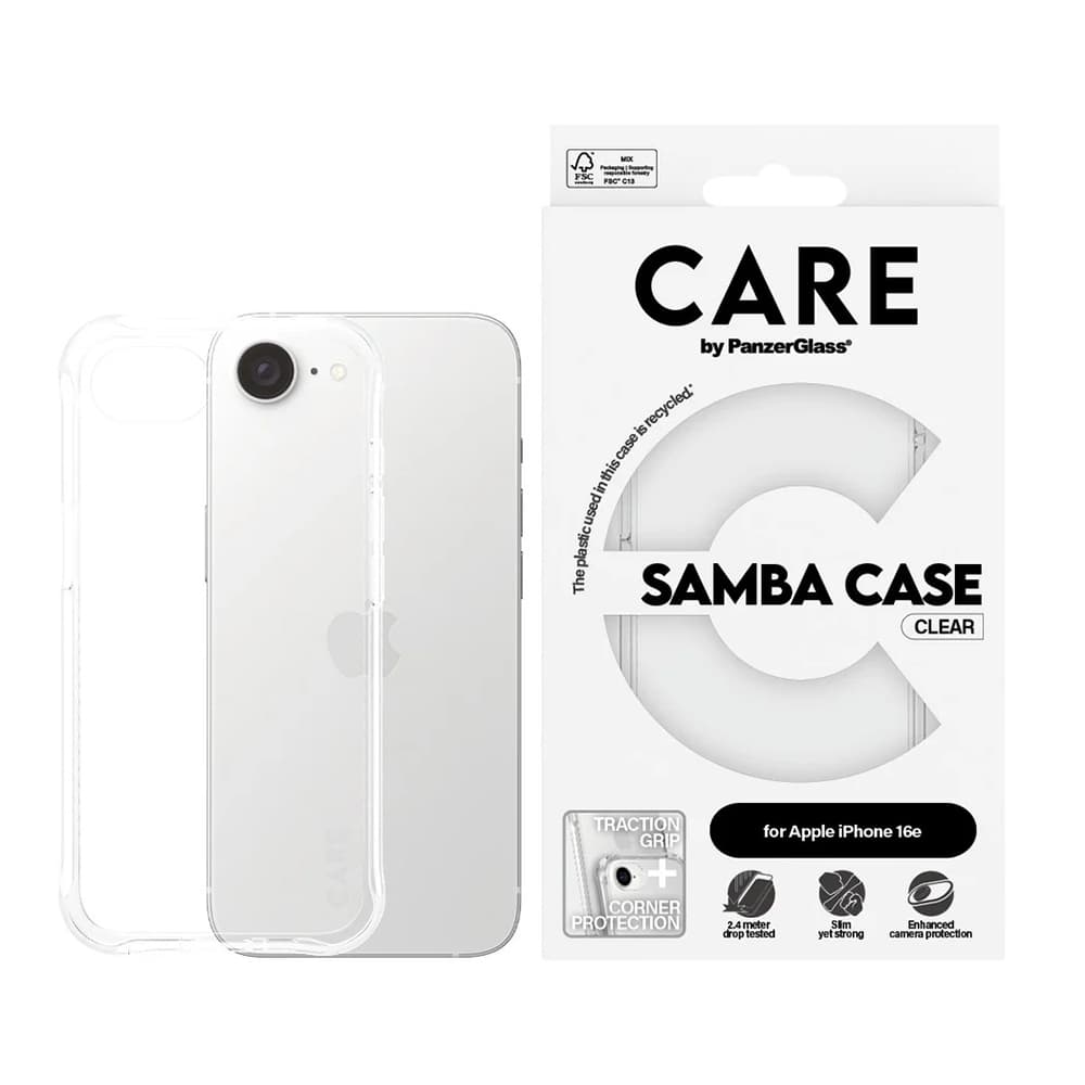 PanzerGlass® CARE Fashionable pouzdro iPhone 16e Samba průhledné - náhled 3