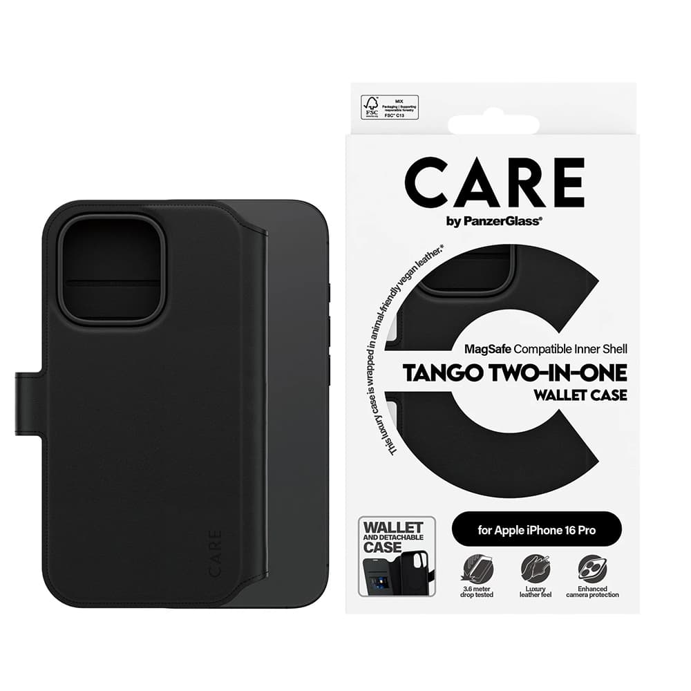 Pouzdro PanzerGlass CARE Feature MagSafe Tango Two-in-One Wallet iPhone 16 Pro černé - náhled 3