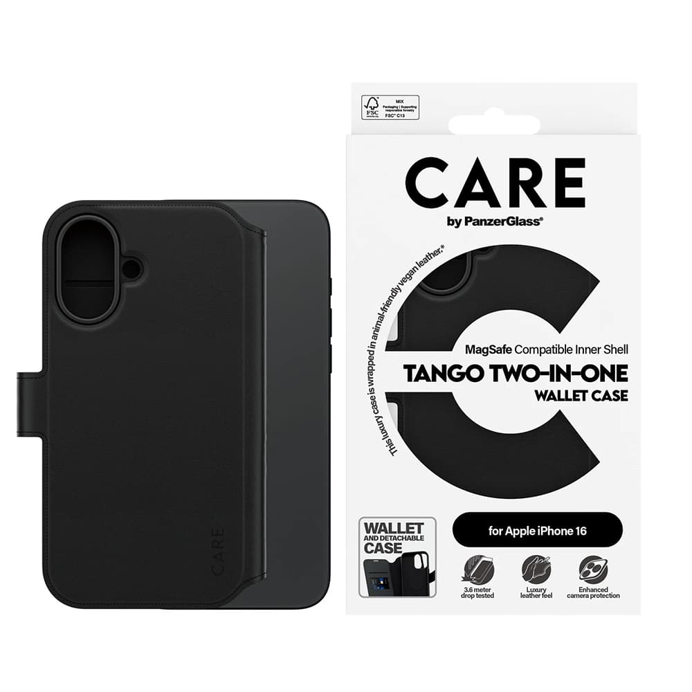 PanzerGlass® CARE MagSafe pouzdro Tango Two-in-One peněženka iPhone 16 černá - náhled 3