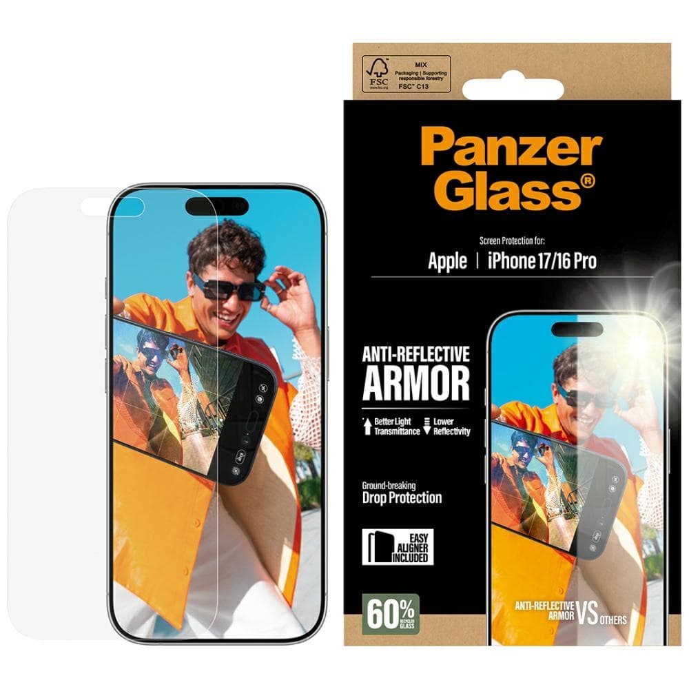 PanzerGlass® Anti-Reflective Armor ochranné sklo iPhone 17/16 Pro matné průhledné - náhled 3