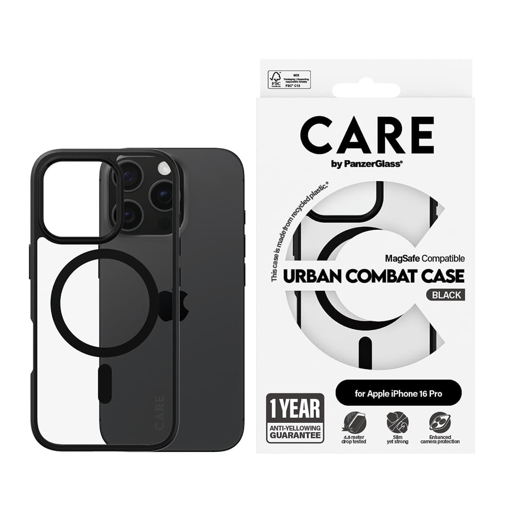 PanzerGlass® CARE Flagship Urban Combat černý MagSafe iPhone 16 Pro černý - náhled 3