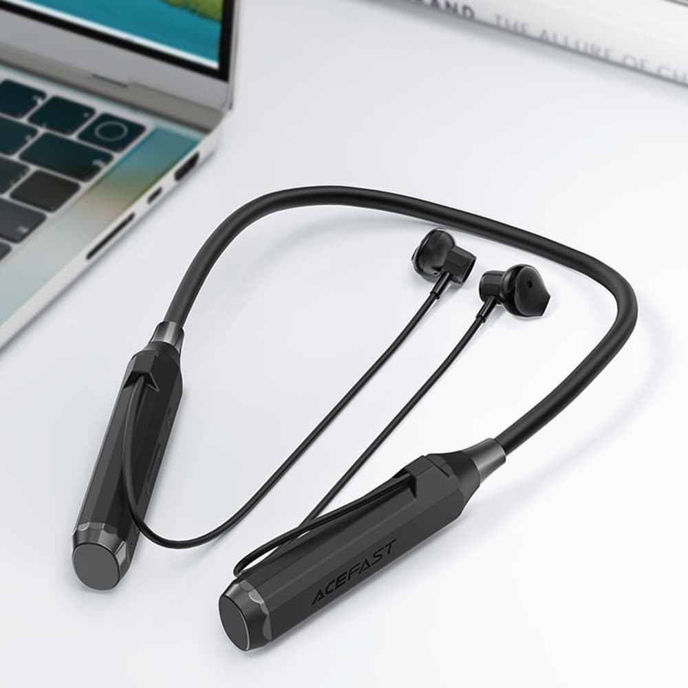 Acefast - Bluetooth sluchátka (N6) - pro sport, za hlavu, s nákrčníkem, Bluetooth 5.4, IPX4, slot na TF kartu, 1000mAh - černá - náhled 3