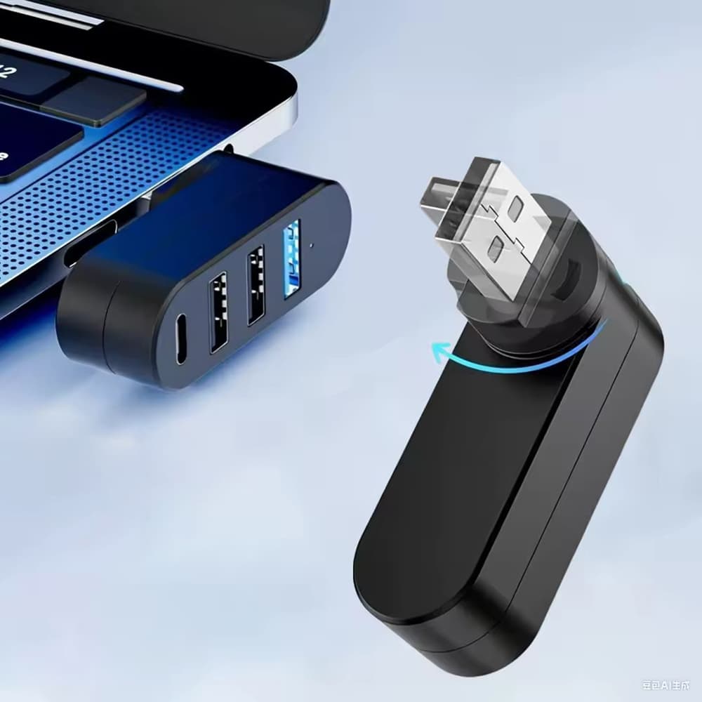 Techsuit Docking Station SplitterNode 4 v 1 USB na 3x USB 1x Type-C černá - náhled 3