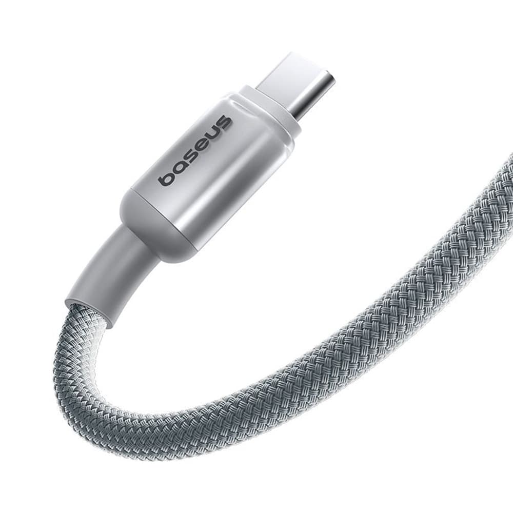 Baseus - datový kabel Discolor (E0420702) - USB-C na USB-C, 100W, 480Mbps, 1m - stříbrný - náhled 3