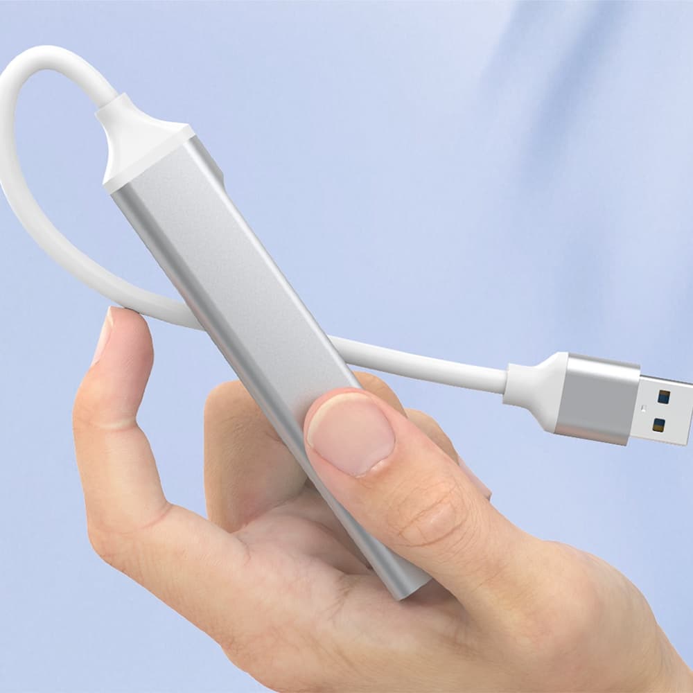 Techsuit Docking Station PolarisBridge 4 v 1 (H19) USB na 2x USB 2.0 1x USB 3.0 1x Type-C šedá bílá - náhled 3