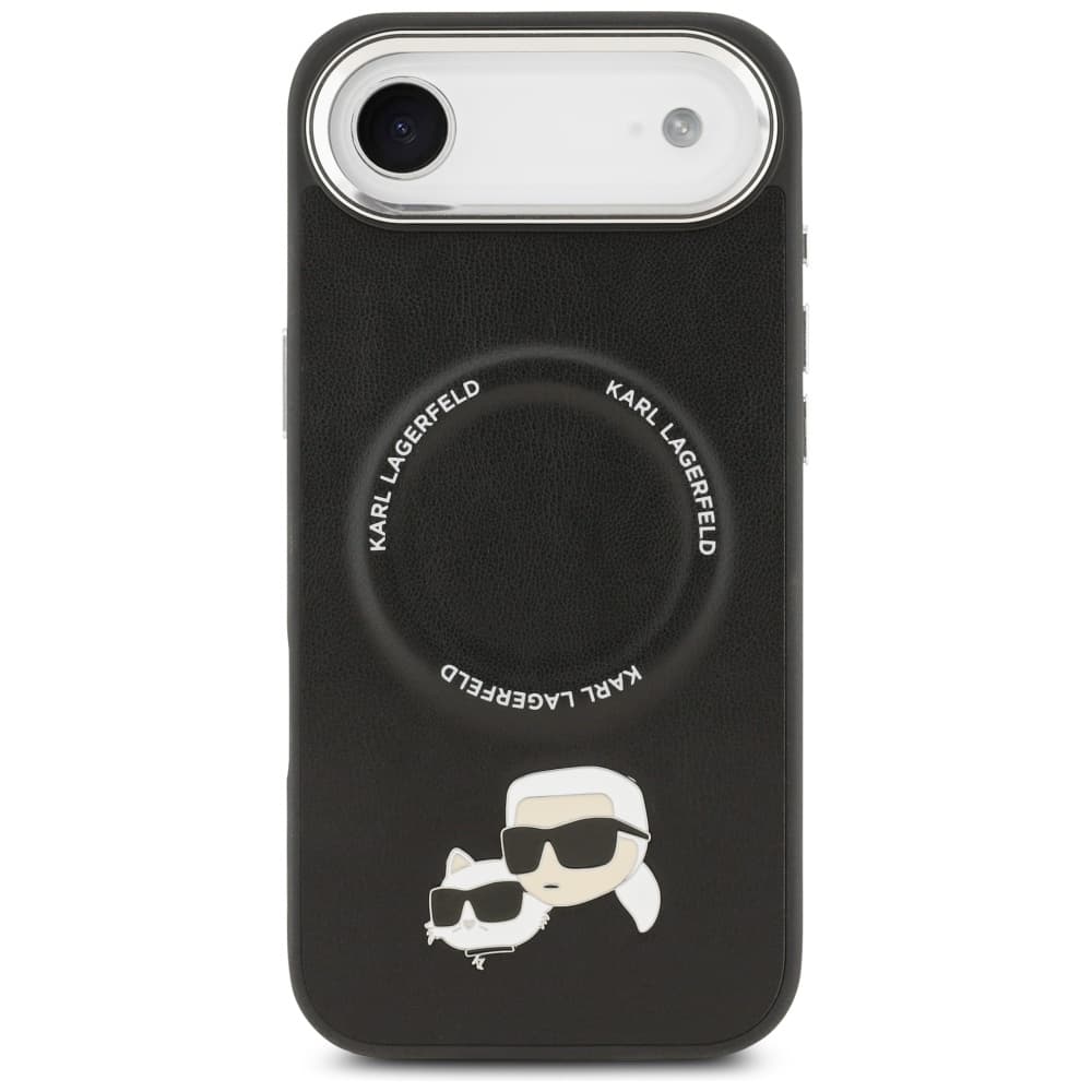 Karl Lagerfeld Leather Karl &amp; Choupette Pins MagSafe iPhone 17 Air černá - náhled 3