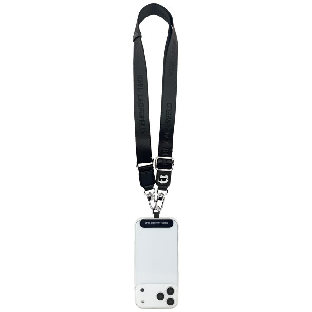 Karl Lagerfeld Strap Tether Patch Choupette Metal Logo KLUCNCHPSPK Universal černá - náhled 3