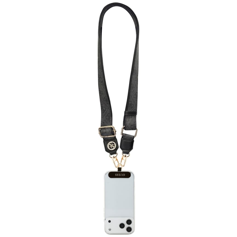 Guess Strap Tether Patch 4G Strass Metal Logo univerzální nastavitelný polyuretanová kůže 1.5m černá - náhled 3