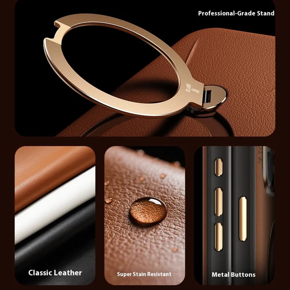 Torras QPRO Leather Series iPhone 17 Pro oranžový - náhled 3