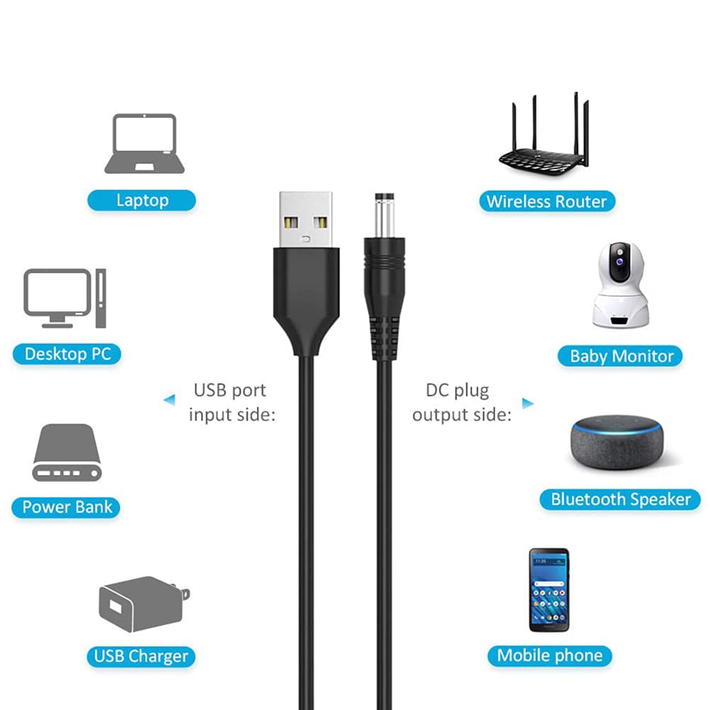 Techsuit 11 ks kabelový adaptér ChargeNest AC21 USB na 7x DC Jack Type-C Mini-USB Micro-USB černý - náhled 3