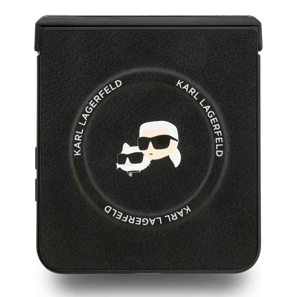 Karl Lagerfeld Leather Karl &amp; Choupette Pins MagSafe Samsung Galaxy Z Flip7 černá - náhled 3
