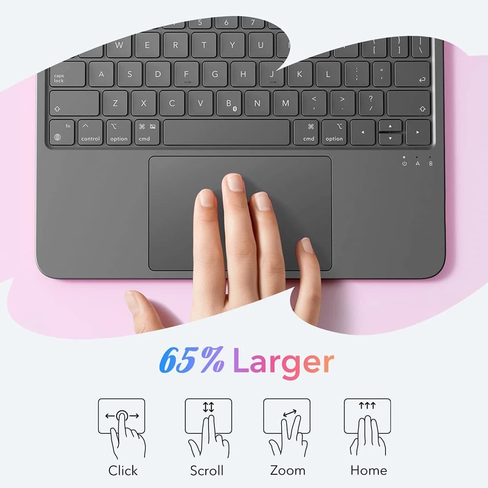 ESR Flex Keyboard Case pro iPad 10 2022 10.9 11 2025 tmavě šedá - náhled 3
