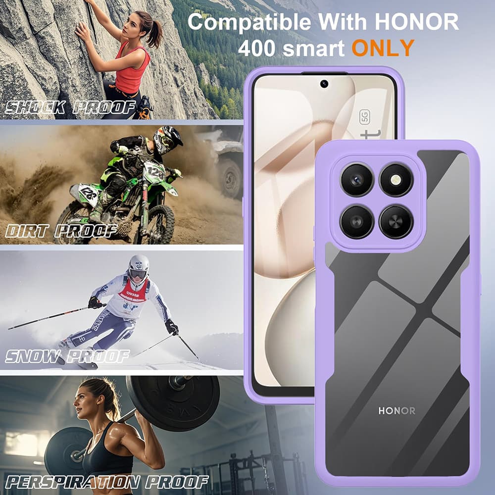 Techsuit ColorVerse 360 + ochrana displeje pro Honor 400 Smart 5G fialový - náhled 3