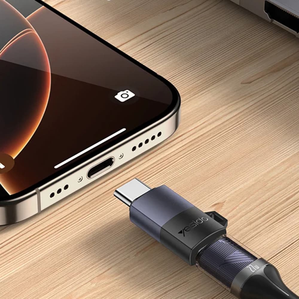 Yesido OTG adaptér GS28 Lightning na Type-C 60W rychlé nabíjení 480Mpb/s hliníková slitina Plug&amp;Play šedý - náhled 3