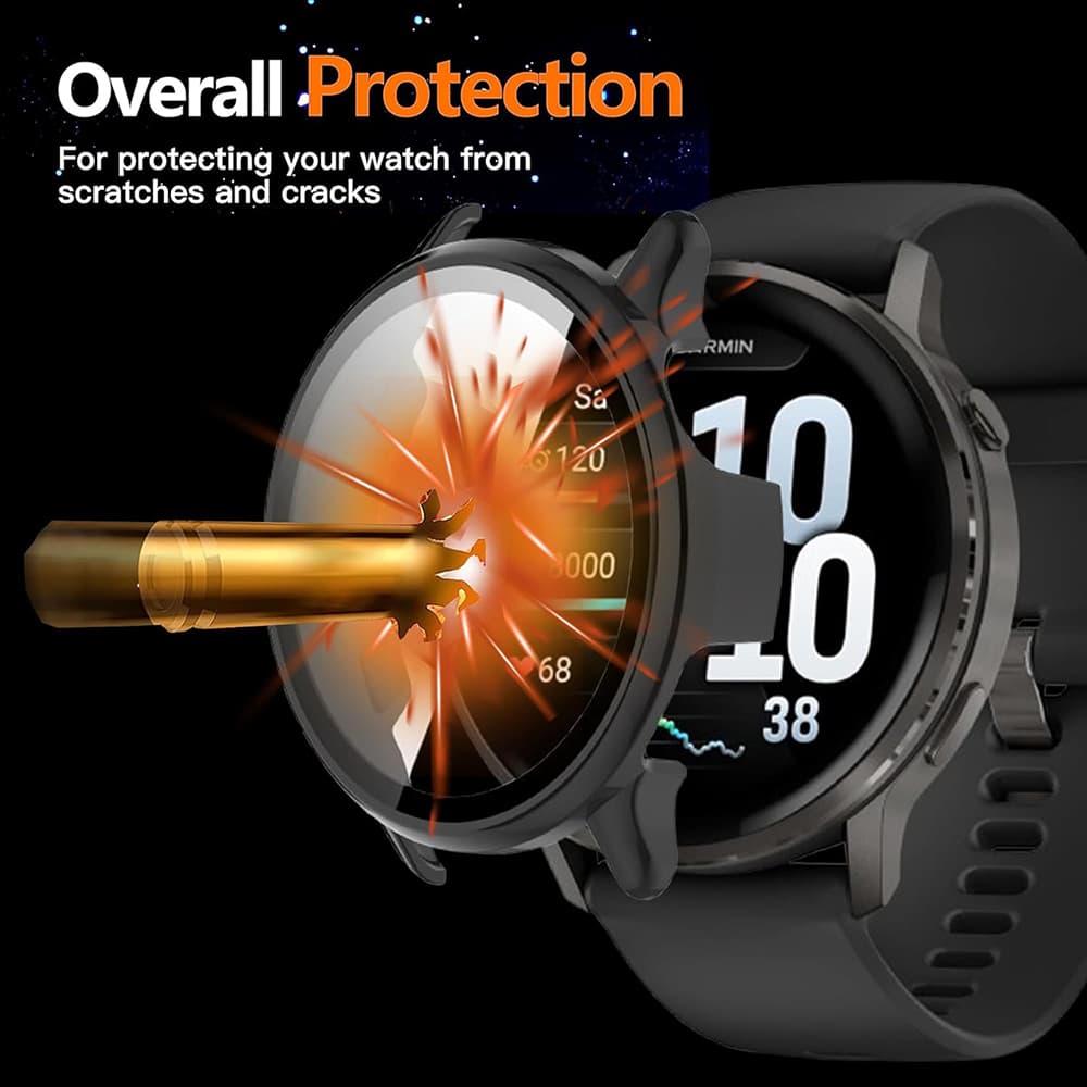 Techsuit Defense360 Pro s ochranným sklem Garmin Venu 4 41mm tmavý tyrkys - náhled 3