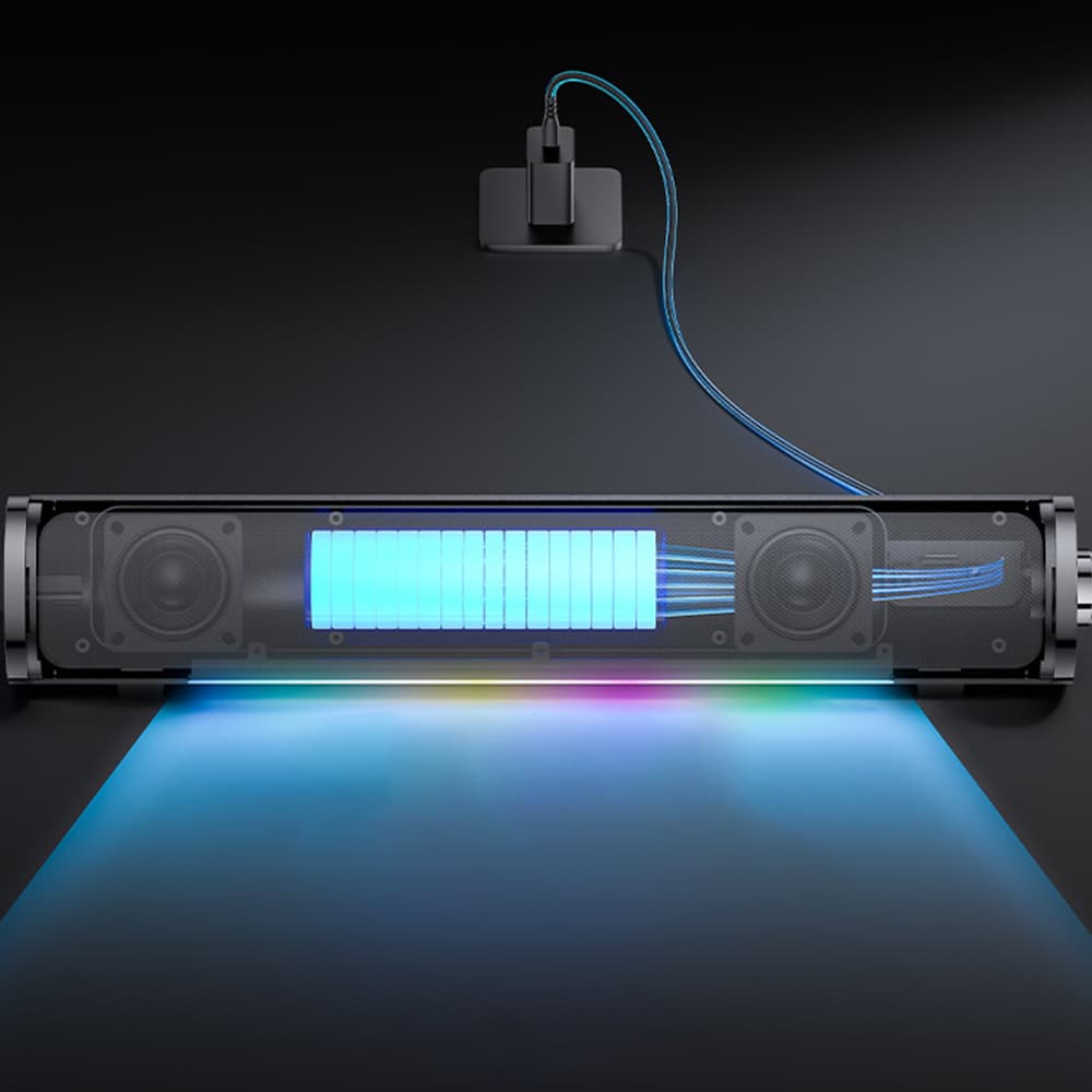 Yesido - Bezdrátový reproduktor YSW27 Bluetooth 5.3 RGB TF AUX USB 1200mAh černý - náhled 3