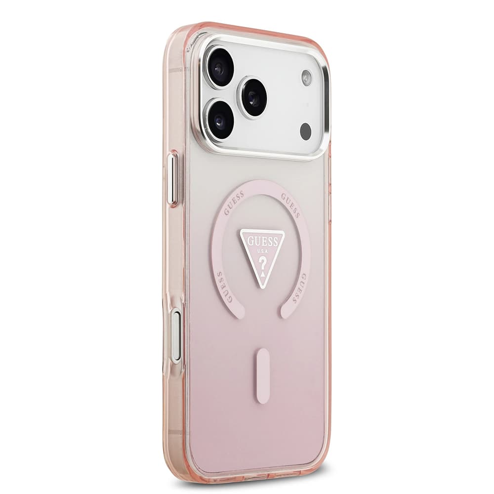 Guess IML Gradient Triangle Logo MagSafe iPhone 17 Pro Max růžový - náhled 3