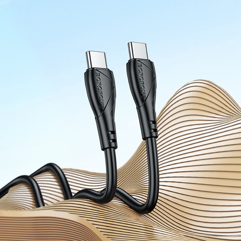 Borofone datový kabel Energy Series BX121 Type-C na Type-C PVC 3A PD 60W 1m černý - náhled 3