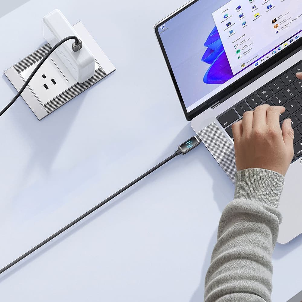 Mcdodo – datový kabel (CA-4250) – USB-C na USB-C, 100W, LED displej, rychlé nabíjení PD, 1,2m – černý - náhled 3