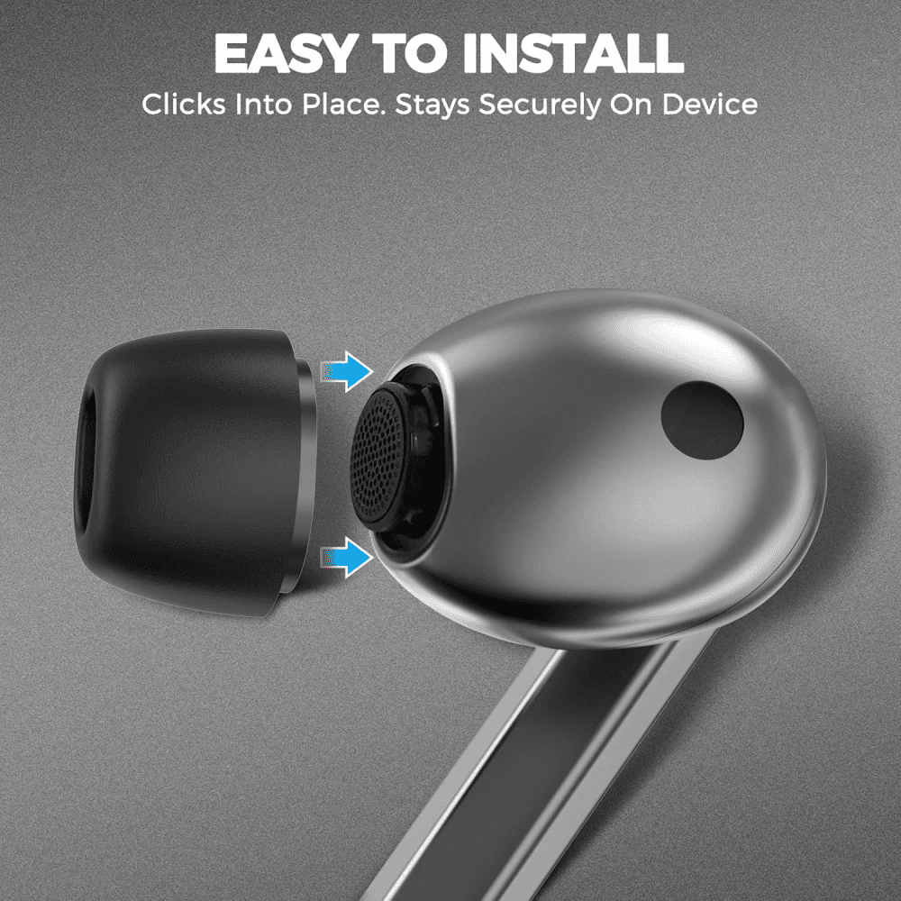 Techsuit - (balení 3 ks) náhradní špunty AirVibe (ET3) - pro Samsung Galaxy Buds 3 Pro, prémiový silikon velikosti S, M, L - bílé - náhled 3