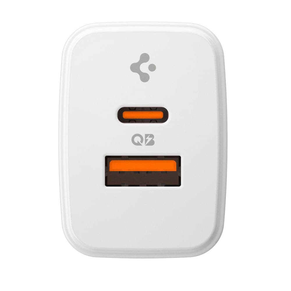 Spigen – nástěnná nabíječka Essential (EE202EU) – USB, Type-C, rychlé nabíjení, Quantum Boost, 20W – bílá - náhled 3