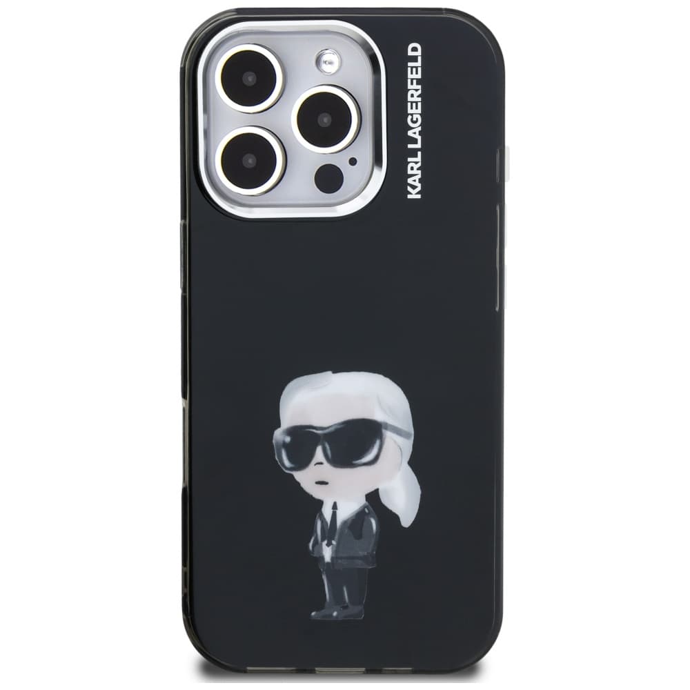 Karl Lagerfeld - IML Aquarelle Karl &amp; Logo MagSafe (KLHCP16XHMKIAQK) - iPhone 16 Pro Max - černá - náhled 3