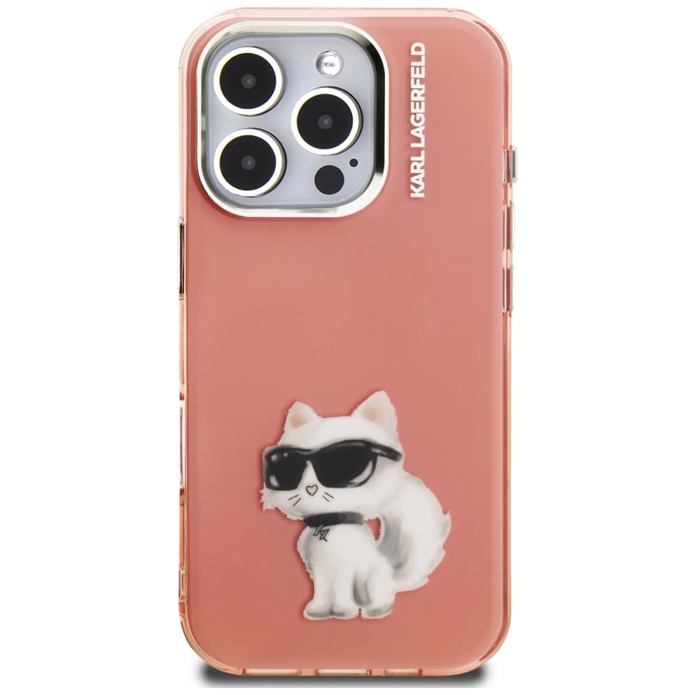 Karl Lagerfeld - IML Aquarelle Choupette Logo (KLHCP16LHMCHAQP) pro iPhone 16 Pro - růžový - náhled 3