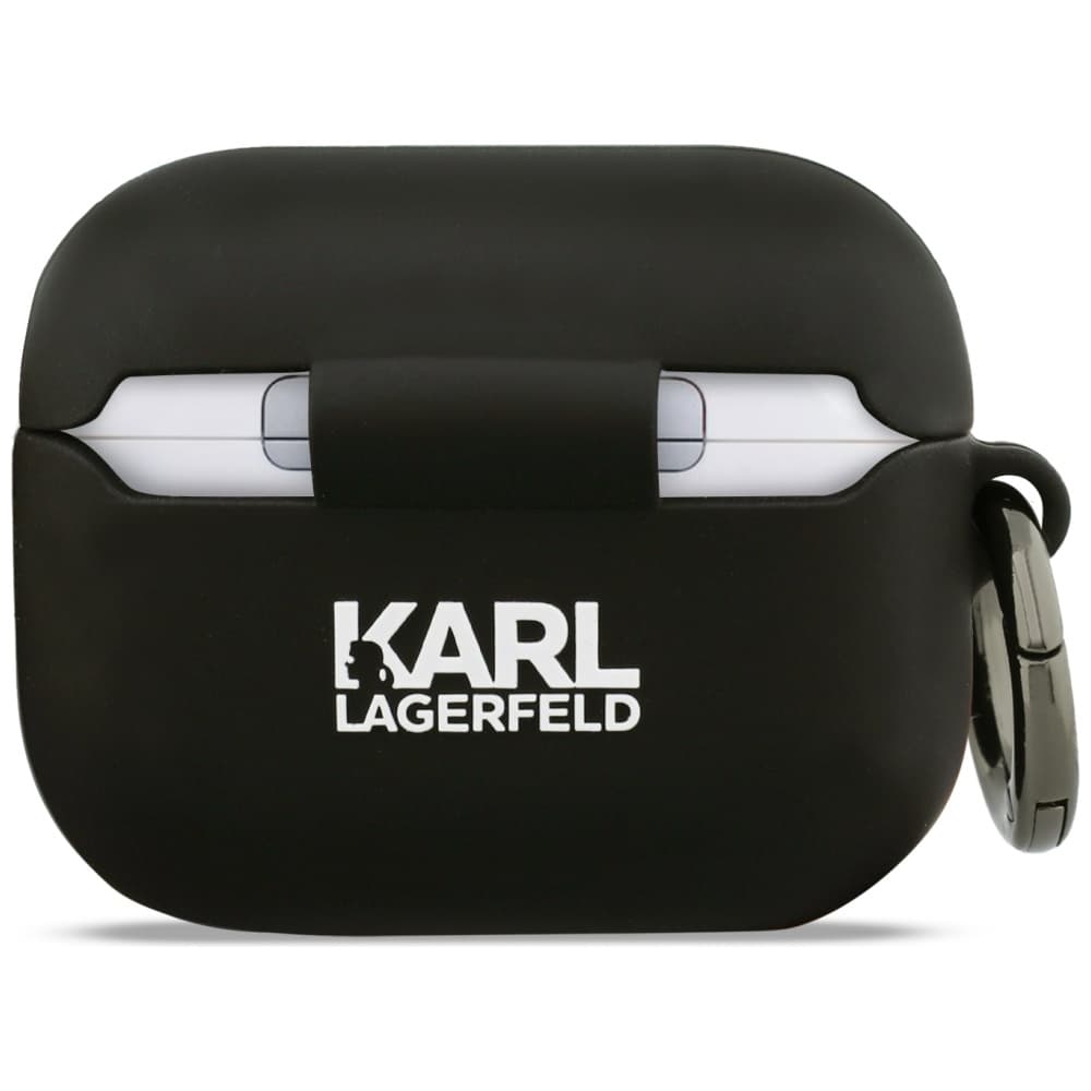 Karl Lagerfeld – silikonová hlava Choupette 3D (KLAP3RUNCHK) – Apple AirPods Pro 3 – černá - náhled 3