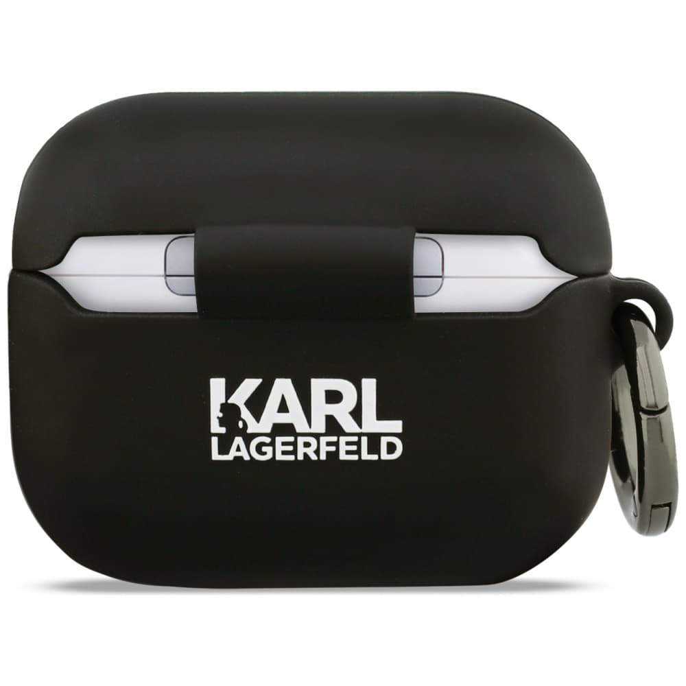 Karl Lagerfeld – silikonová hlava Karl &amp; Choupette 3D (KLAP3RUNKC) – Apple AirPods Pro 3 – černá - náhled 3