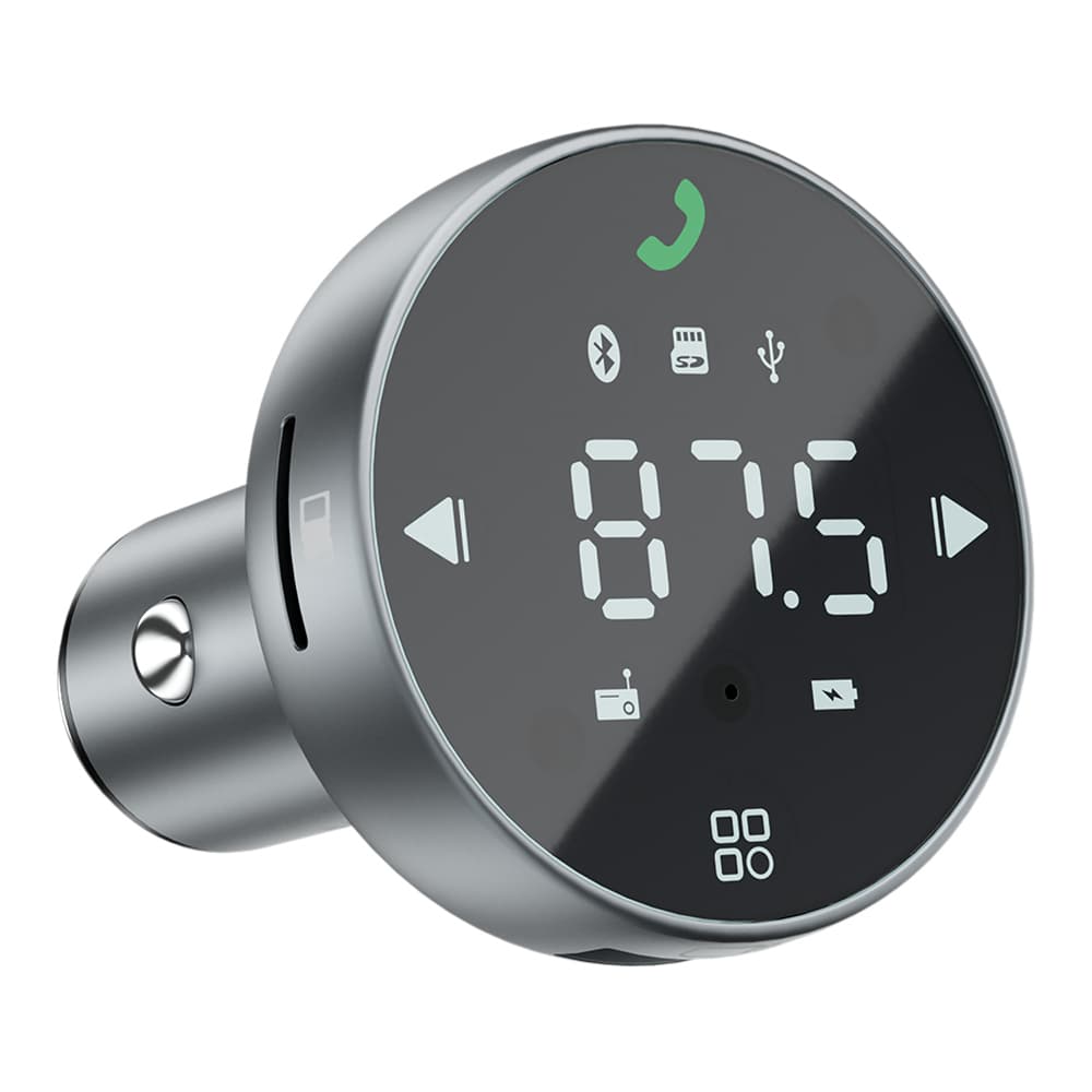 Proove - nabíječka do auta s FM modulátorem (FMSS30110003) - s dotykovým displejem, USB, Type-C, U-Disk, TF, Bluetooth 5.0, 30W - šedá - náhled 3