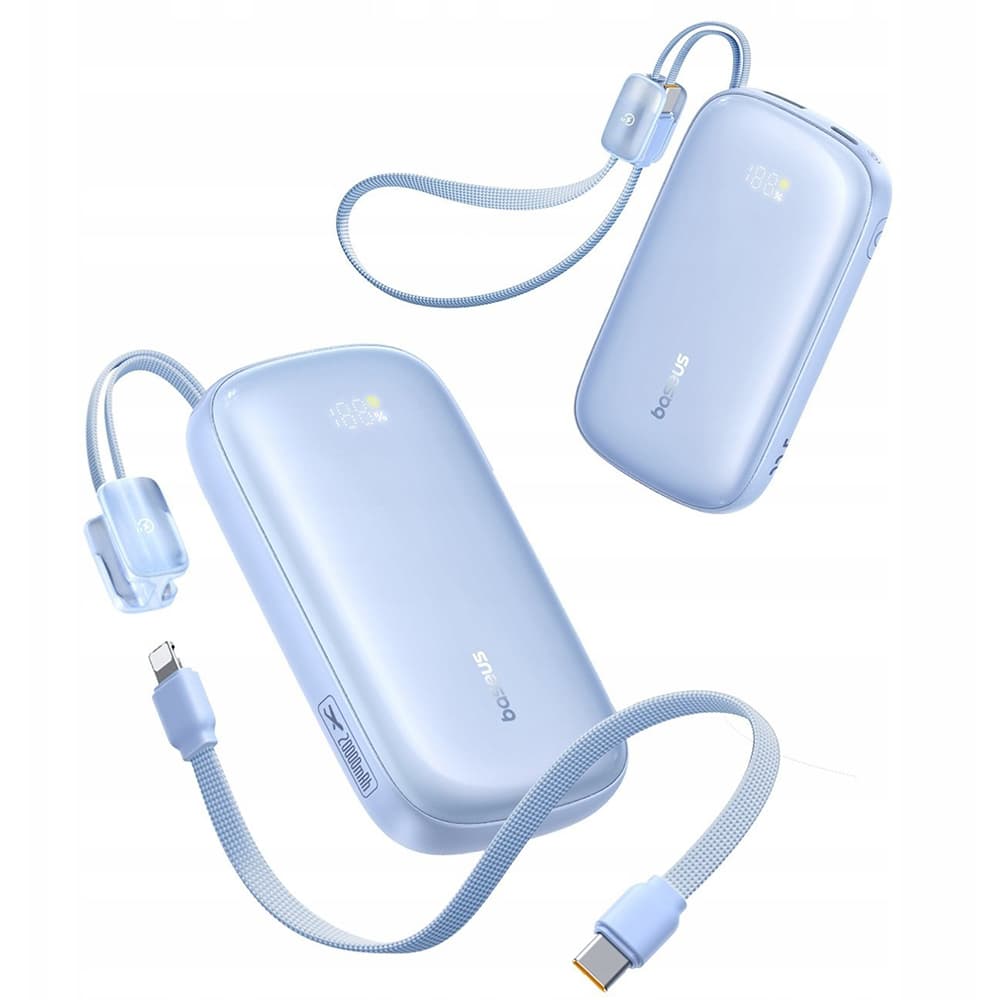 Baseus – powerbanka EnerFill FC21 Qpow 3 Ultra (E0027M03) – s odpojitelným kabelem, 20000mAh, 22.5W, USB, USB-C – Galaxy Blue - náhled 3