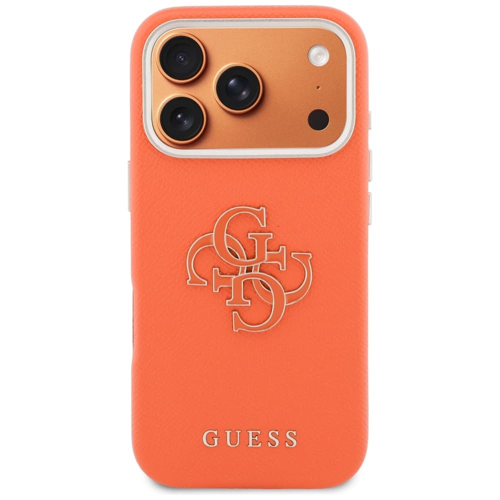 Guess - pevné pouzdro Resin Logo (GUHCP17L5PS4RGGO) - iPhone 17 Pro - oranžová - náhled 3