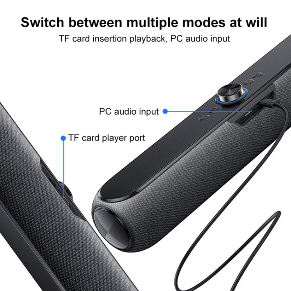 Yesido - Bezdrátový reproduktor (YSW42) - Bluetooth 5.3, Type-C, TF karta, 2000mAh, 20W - Černá - náhled 3