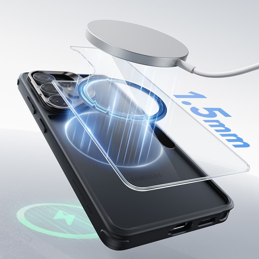 ESR - Classic Hybrid HaloLock se stojánkem - Samsung Galaxy S26 Ultra - průhledná černá - náhled 3