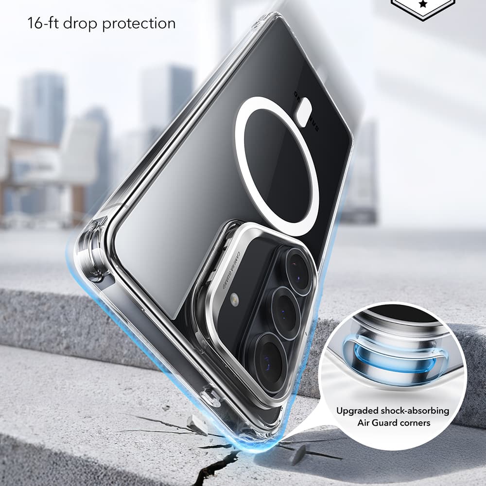 ESR klasické hybridní pouzdro se stojánkem HaloLock pro Samsung Galaxy S26, průhledné - náhled 3