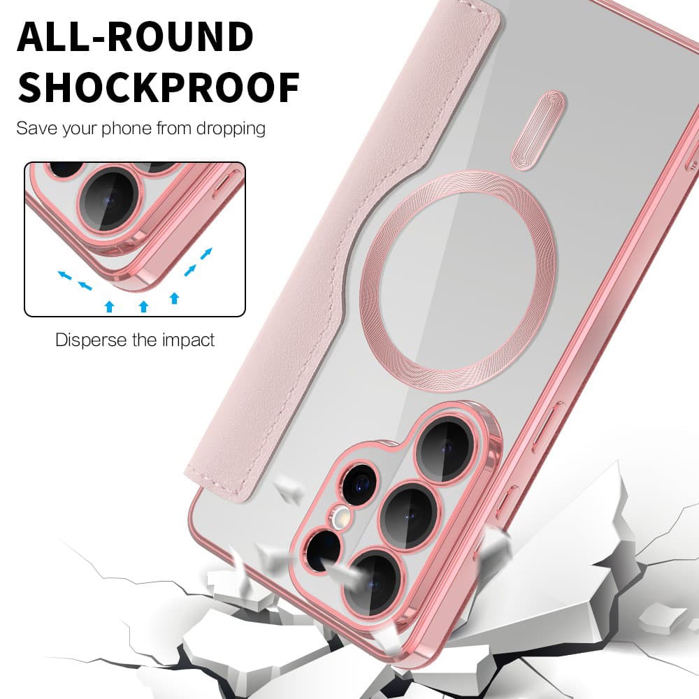 Techsuit - knížkové pouzdro SmartMag pro Samsung Galaxy S26 Ultra - růžová - náhled 3