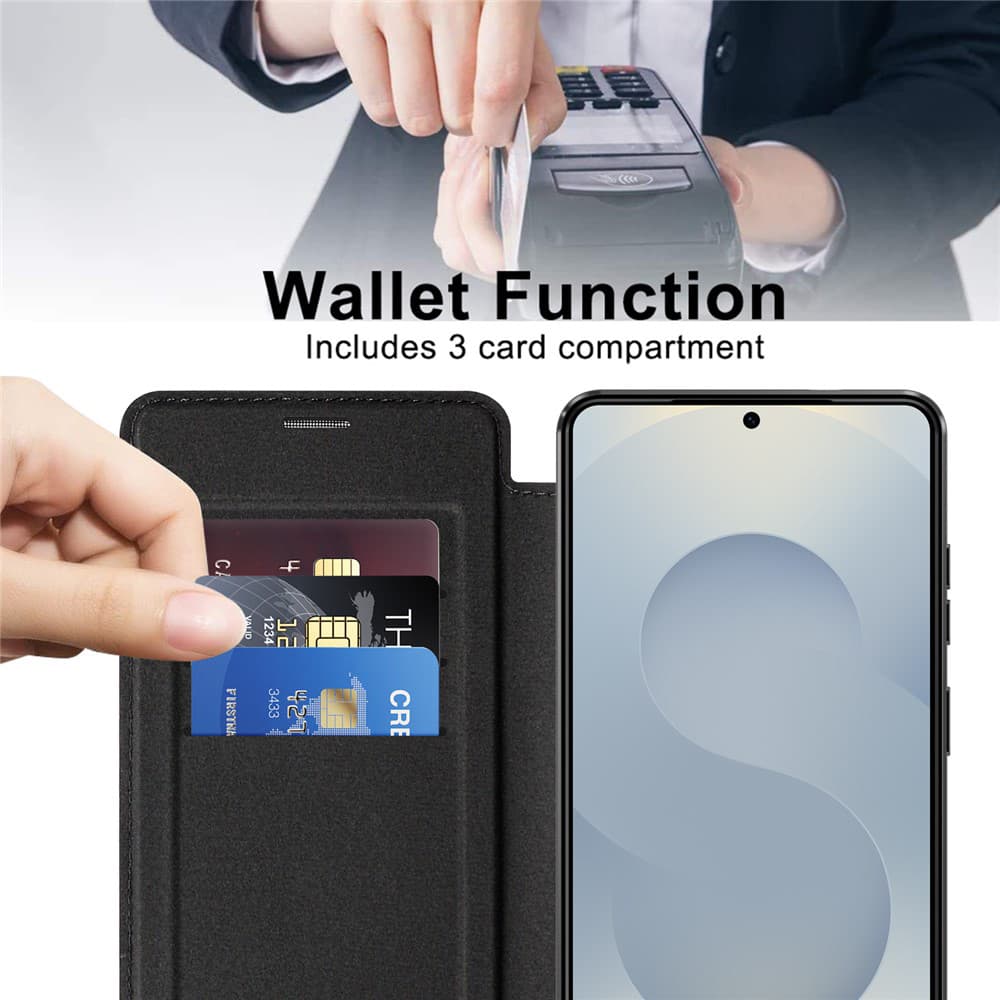 Techsuit - knížkové pouzdro SmartMag - Samsung Galaxy S26 Ultra - černá - náhled 3